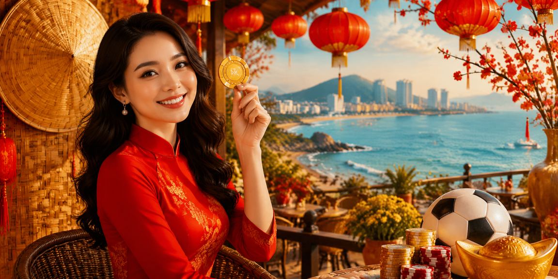 Người chơi cá cược bóng đá bên bờ biển Vũng Tàu, đội nón lá truyền thống